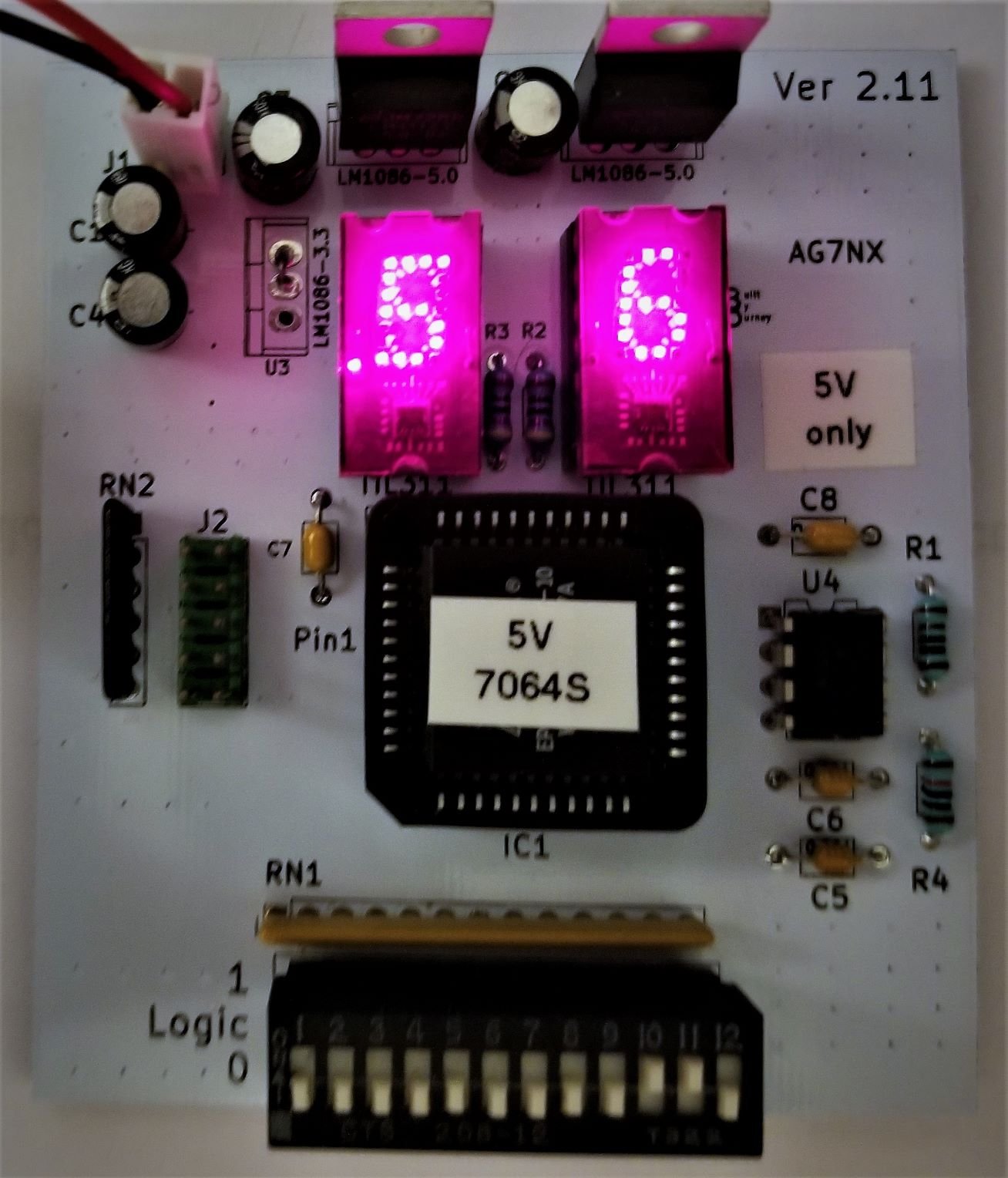 CPLD development board (white silkscreen / Ver2) with MAX 7000S 5 V CPLD